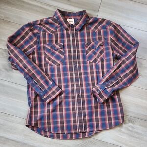 Levi's Men's Plaid Shirt - Red and Blue